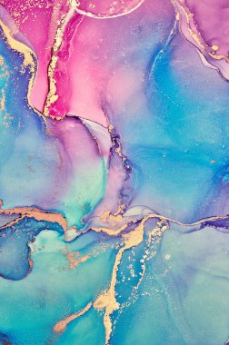 Alkol mürekkebi renkleri saydam. Soyut çok renkli mermer desen arkaplanı. Tasarım kağıdı, duvar kağıdı. Akrilik boyaları karıştırıyorum. Modern akışkan sanat. Alkol Mürekkebi Deseni