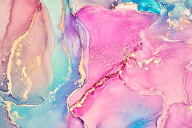 Alkol mürekkebi renkleri saydam. Soyut çok renkli mermer desen arkaplanı. Tasarım kağıdı, duvar kağıdı. Akrilik boyaları karıştırıyorum. Modern akışkan sanat. Alkol Mürekkebi Deseni