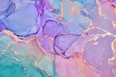 Alkol mürekkebi renkleri saydam. Soyut çok renkli mermer desen arkaplanı. Tasarım kağıdı, duvar kağıdı. Akrilik boyaları karıştırıyorum. Modern akışkan sanat. Alkol Mürekkebi Deseni