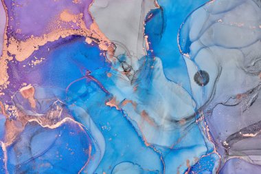 Alkol mürekkebi renkleri saydam. Soyut çok renkli mermer desen arkaplanı. Tasarım kağıdı, duvar kağıdı. Akrilik boyaları karıştırıyorum. Modern akışkan sanat. Alkol Mürekkebi Deseni