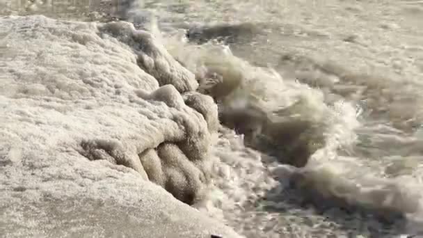 Hermosa Escena Invierno Playa Congelada Lago Aire Libre — Vídeos de Stock