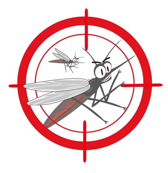 Mosquitos Con Blanco Mosquitos — Vector de stock