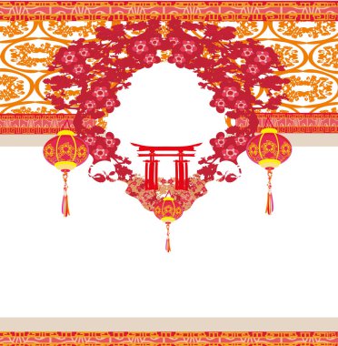 Çin Yeni Yıl Festivali için Sonbahar ortası Kartı