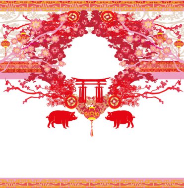 Çince Zodyak domuz - yılı çerçeve