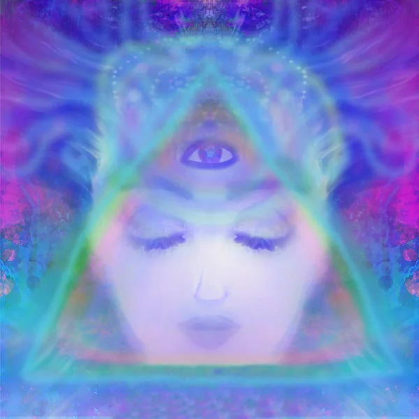Woman Third Eye Psychic Supernatural Senses — Stock Photo, Image