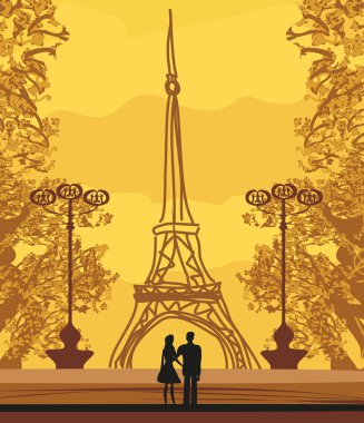 Paris 'te romantik bir çift