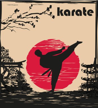 Creative abstract illustration of karate fighter clipart