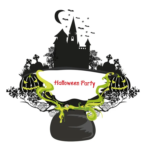 Halloween Carte Cadre Nuit — Image vectorielle