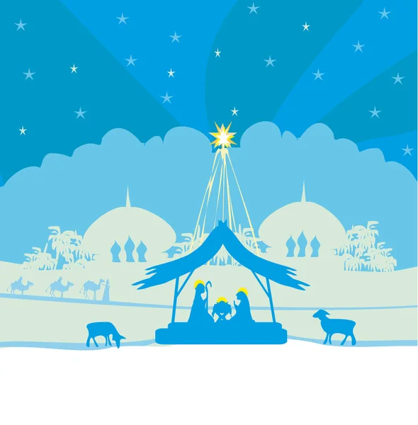 Birth Jesus Bethlehem — Stock Vector