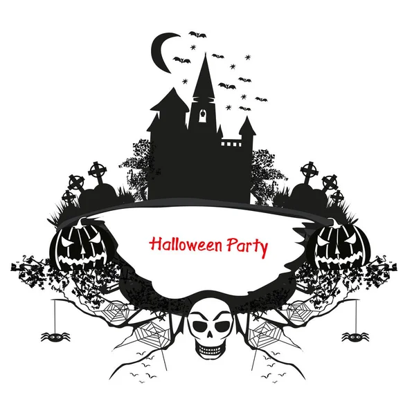 Noche Halloween Set Iconos Marco — Archivo Imágenes Vectoriales