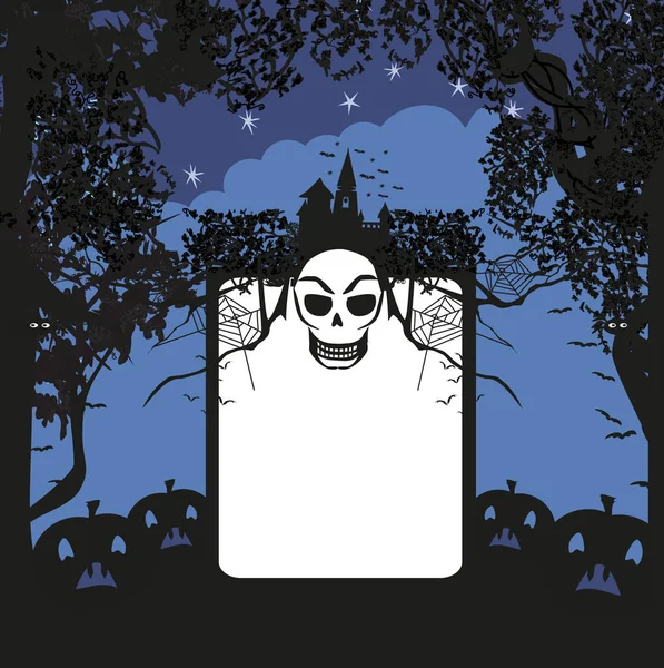 Noche Halloween Set Iconos Marco — Archivo Imágenes Vectoriales