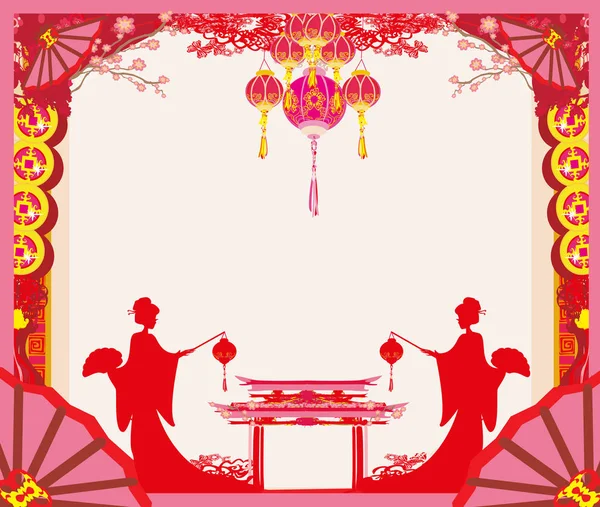 Mutlu Çin Yeni Yıl kartları — Stok Vektör