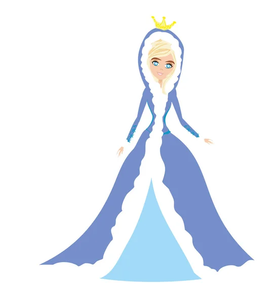 Mooie winter prinses geïsoleerd — Stockvector