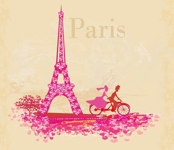 Couple Paris Carte Abstraite — Image vectorielle