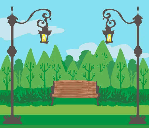 Szép Tavaszi Park Táj — Stock Vector