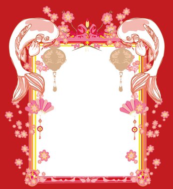 Japon koi klasik çerçevesi.