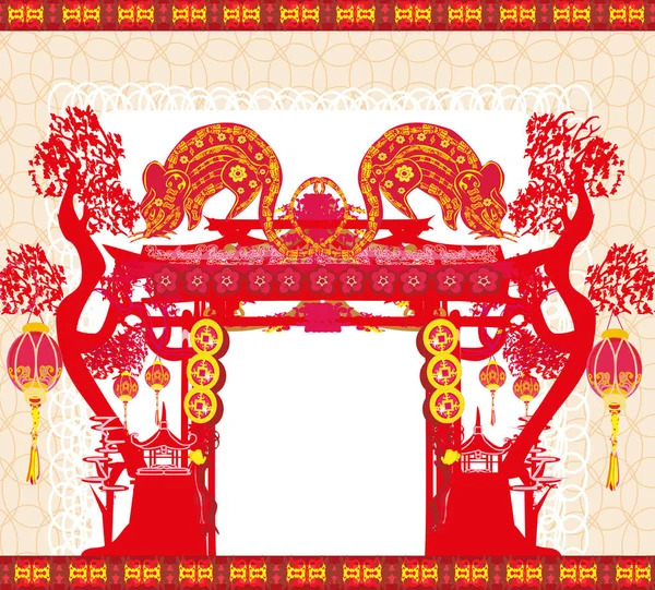 Happy chinese new year 2020 - Year of the rat — Stock Vector