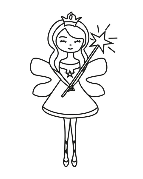 Charming fairy with magic wand — Stock Vector