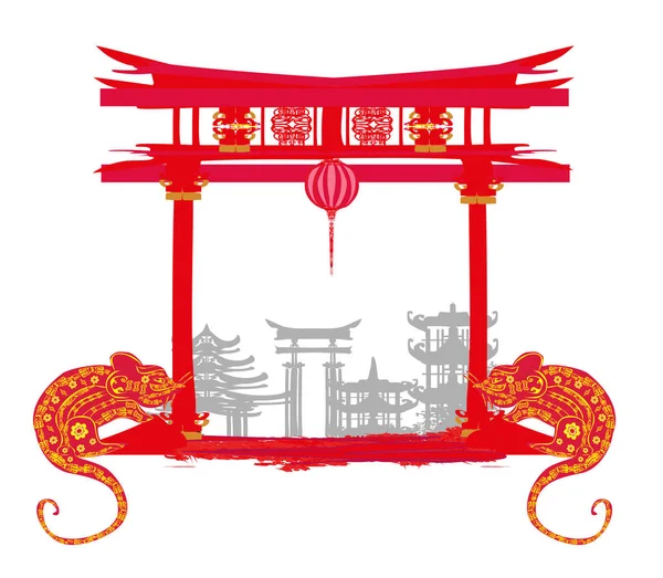 Ευτυχισμένο κινεζικό νέο έτος 2020 - Έτος του αρουραίου — Διανυσματικό Αρχείο