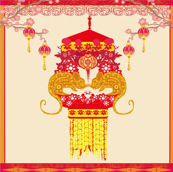 Bonne année chinoise 2020 - Année du rat — Image vectorielle