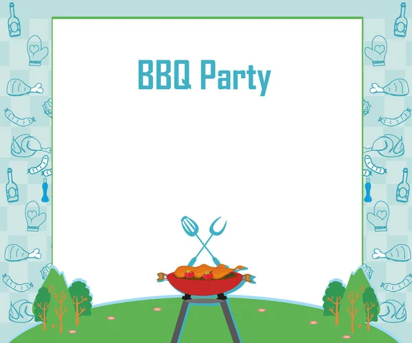 Karta zaproszenie grill party — Wektor stockowy