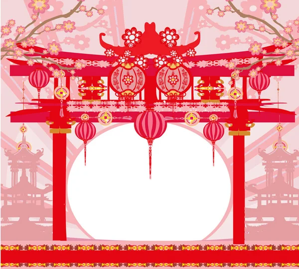 Midhöstfestivalen för kinesiska nyåret - kort — Stock vektor