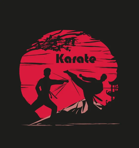 Karate Profissões Abstraction Card — Vetor de Stock
