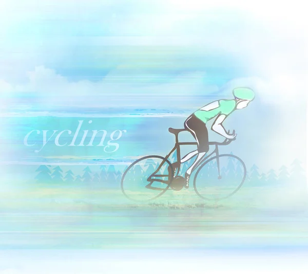 Bisiklet yarışı, soyut afiş — Stok fotoğraf