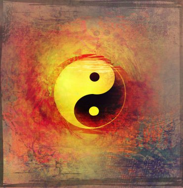 Grunge Yin Yang sembolü