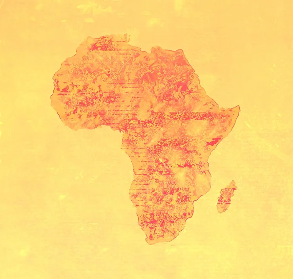 Grunge Brązowy Mapa Afryki — Zdjęcie stockowe
