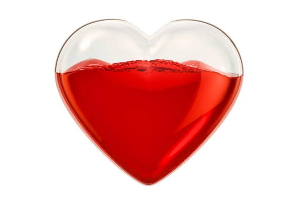 Transparante Hart Met Bloed Binnen Wereld Bloed Donor Dag Concept — Stockfoto
