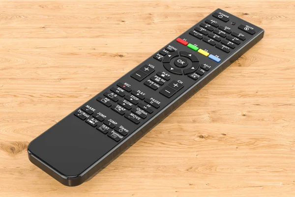 Remote Control Wooden Table Rendering — Stock Photo, Image