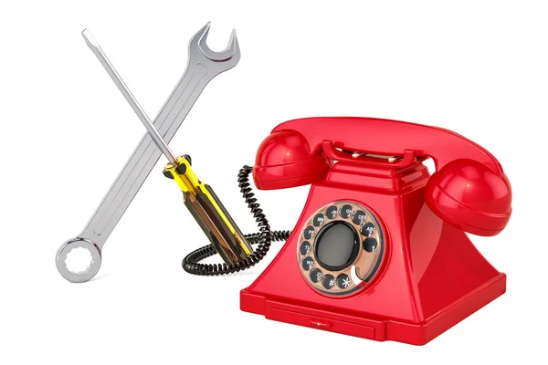 Service Reparatie Concept Met Telefoon Rendering Geïsoleerd Witte Achtergrond — Stockfoto