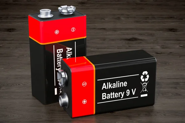 Batterier Trä Bakgrund Rendering — Stockfoto