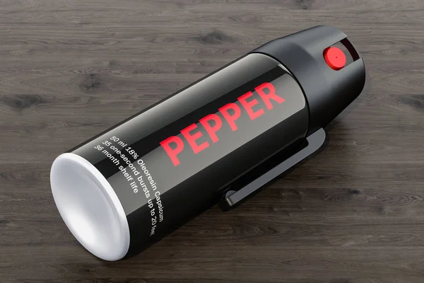 Pepparspray Trä Bordet Rendering — Stockfoto