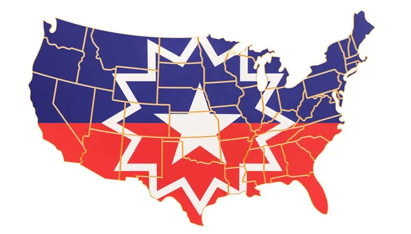 Témái Zászló Térképen Egyesült Államokban Leképezés — Stock Fotó