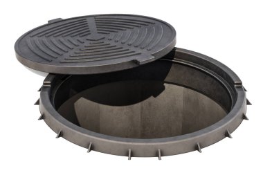 Açılan kuyu, beyaz arka plan üzerinde izole 3d render