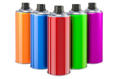 Sprey boya portre kutular. Beyaz arka plan üzerinde izole 3d render