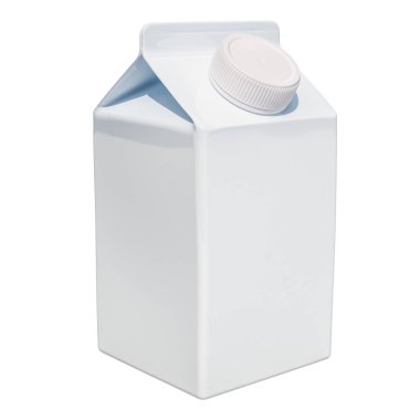 Boş karton ambalaj konteyner kutu plastik kap ile. 3d render üzerinde beyaz adam izole