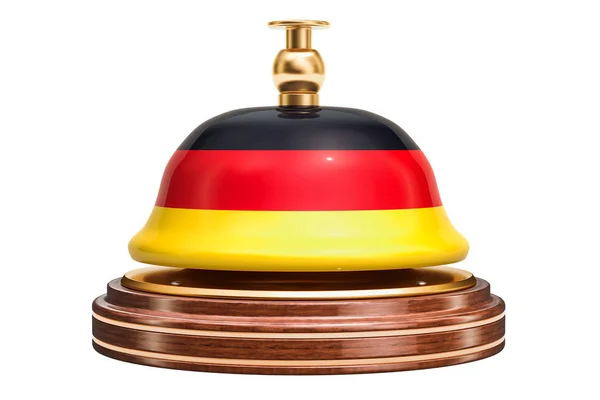 Reception Bell German Flag Service Concept Rendering Isolated White Background — Stock Photo, Image