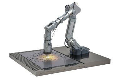 Laser Kesim sac robot kol, 3d render tarafından