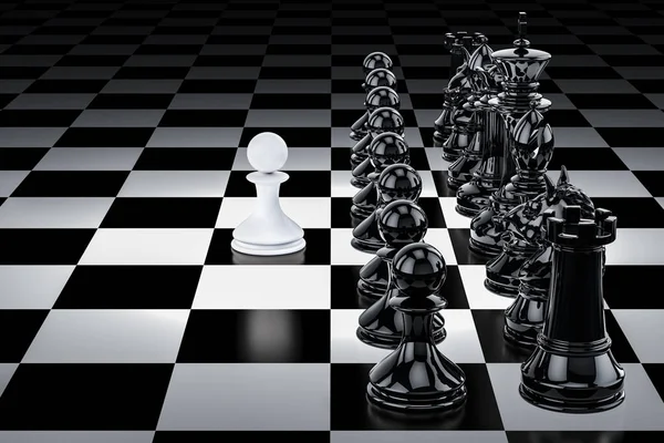 Šachy Konfrontace Koncept Vykreslování — Stock fotografie