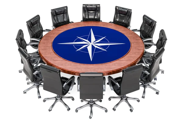 Global political meeting of alliance concept, 3D rendering