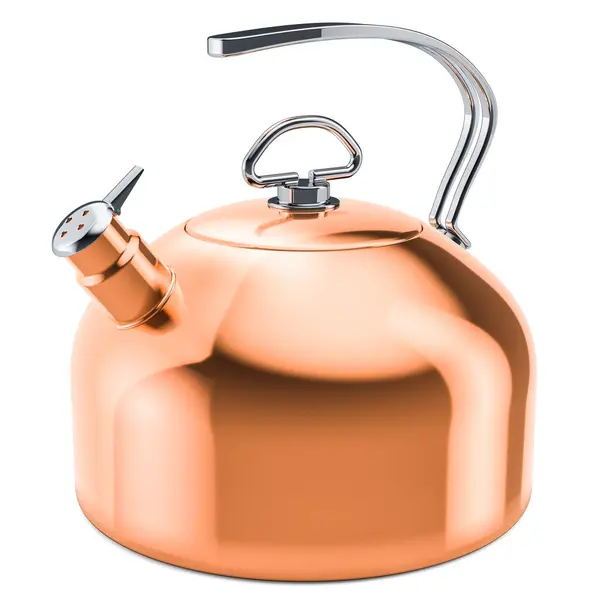 Big Copper Kettle Rendering Isolated White Background — Stock Photo, Image