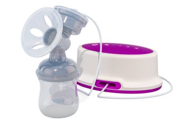 Elektrikli göğüs pompası, beyaz arka plan üzerinde izole 3d render