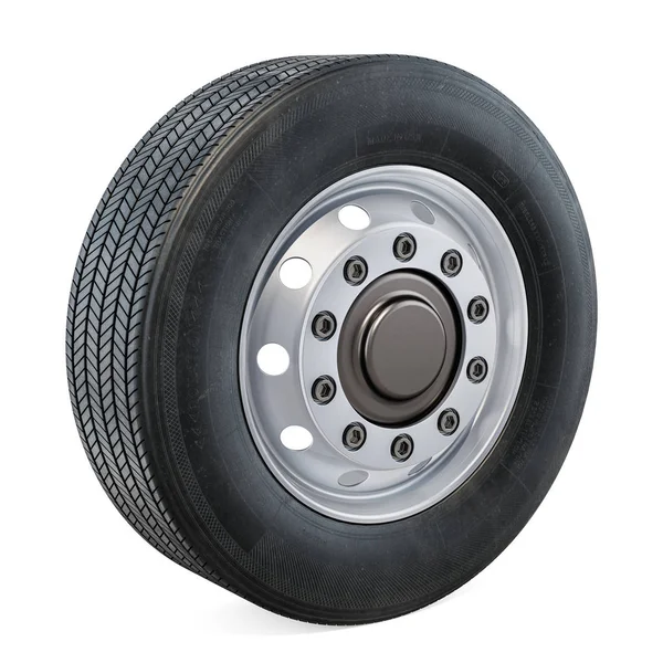 Truck Wheel Closeup Rendering Isolated Black Backgroun — Stock Photo, Image