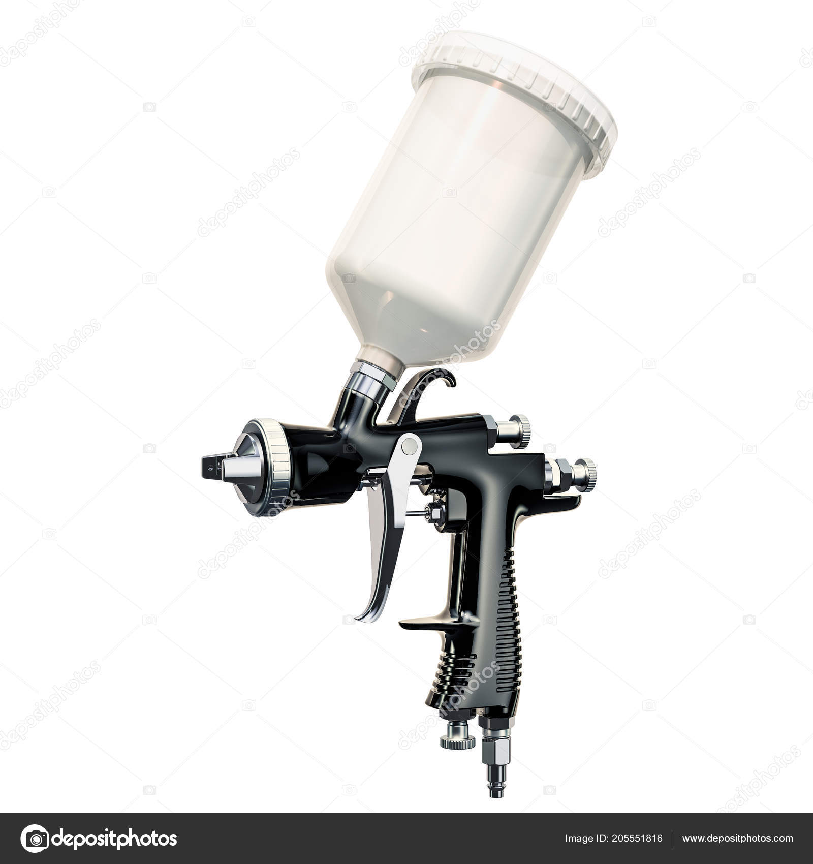 Painting Spray Gun Close Rendering Isolated White Backgroun Stock Photo