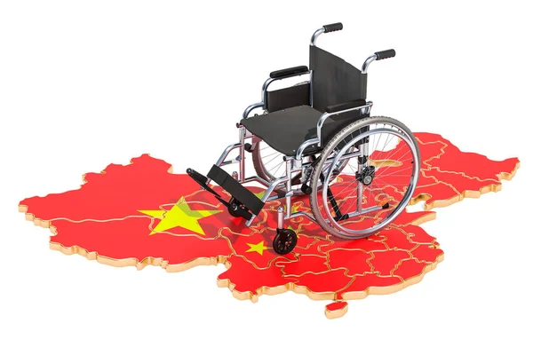 Инвалидность Китае Концепция Рендеринг Изолированы Белом Фоне — стоковое фото
