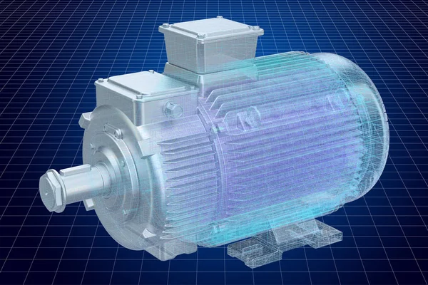 Visualization Cad Model Electric Motor Rendering — Stock Photo, Image