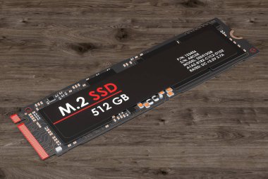 M2 Ssd 512 gb, beyaz arka plan üzerinde izole 3d render